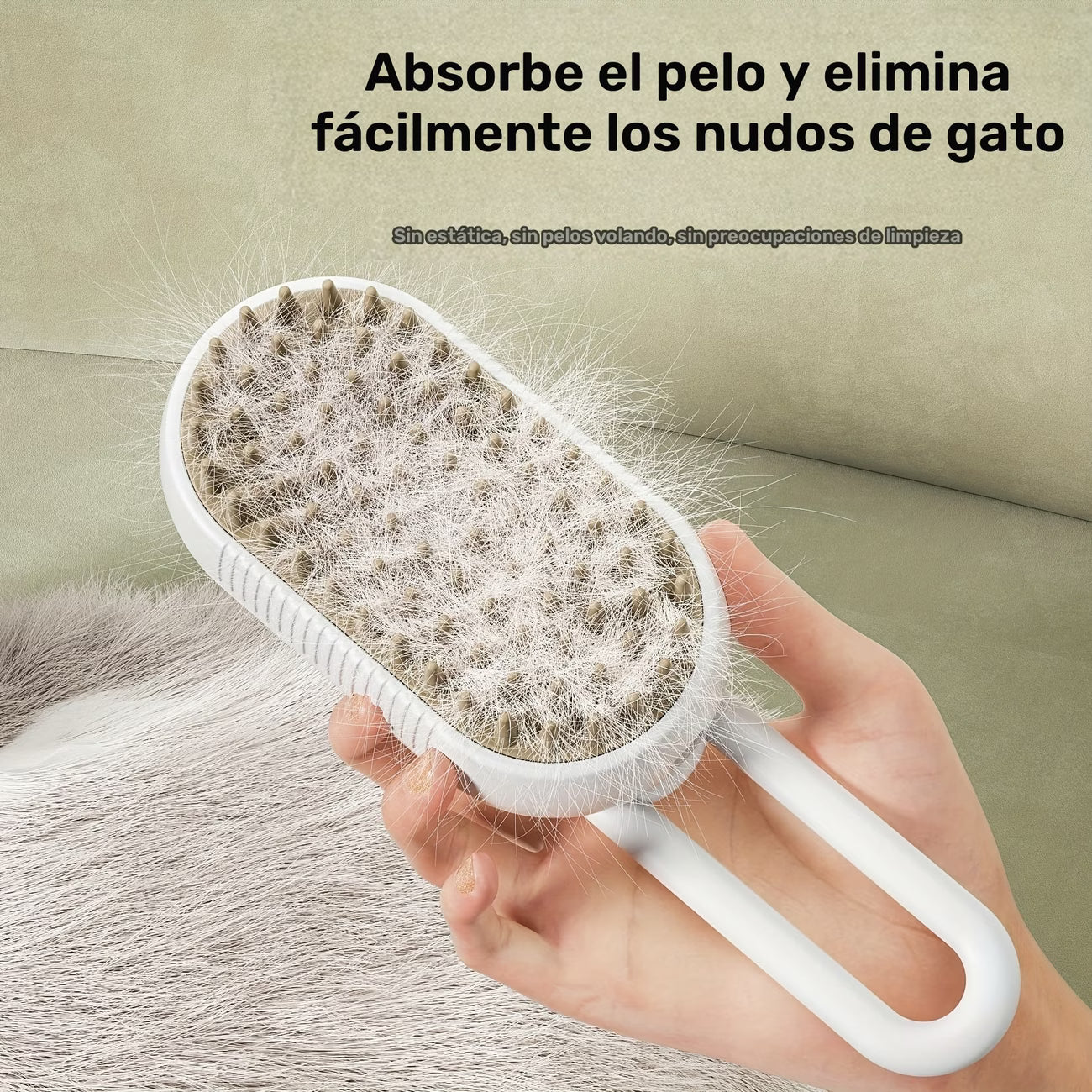 CEPILLO A VAPOR PARA MASCOTAS, ELIMINA PELO Y SUCIEDAD AL INSTANTE.